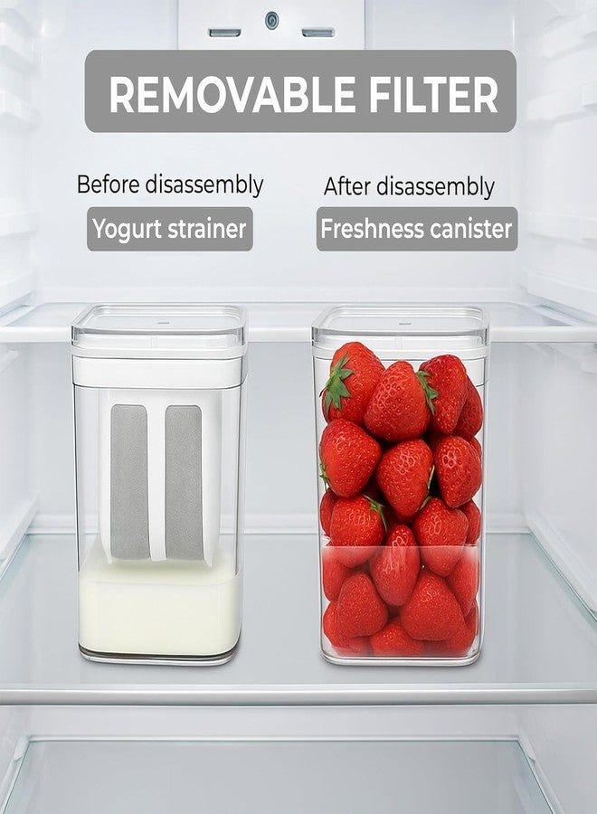 Dingger Yogurt Filter Strainer & Greek Yogurt Maker - Multi-Functional Curd Strainer, Hung Curd Maker with Fine Mesh Bag & Lid for Homemade Greek Yogurt, Curd and Cheese, 10.8X9X17.6 Cm, White - Image 5
